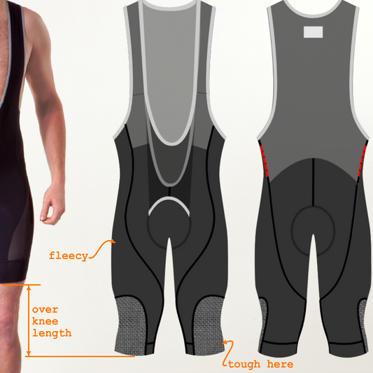 FEATURE KNICKER | Thermal Fleece Mountain Bike Bib-Liner, cold weather, over knee